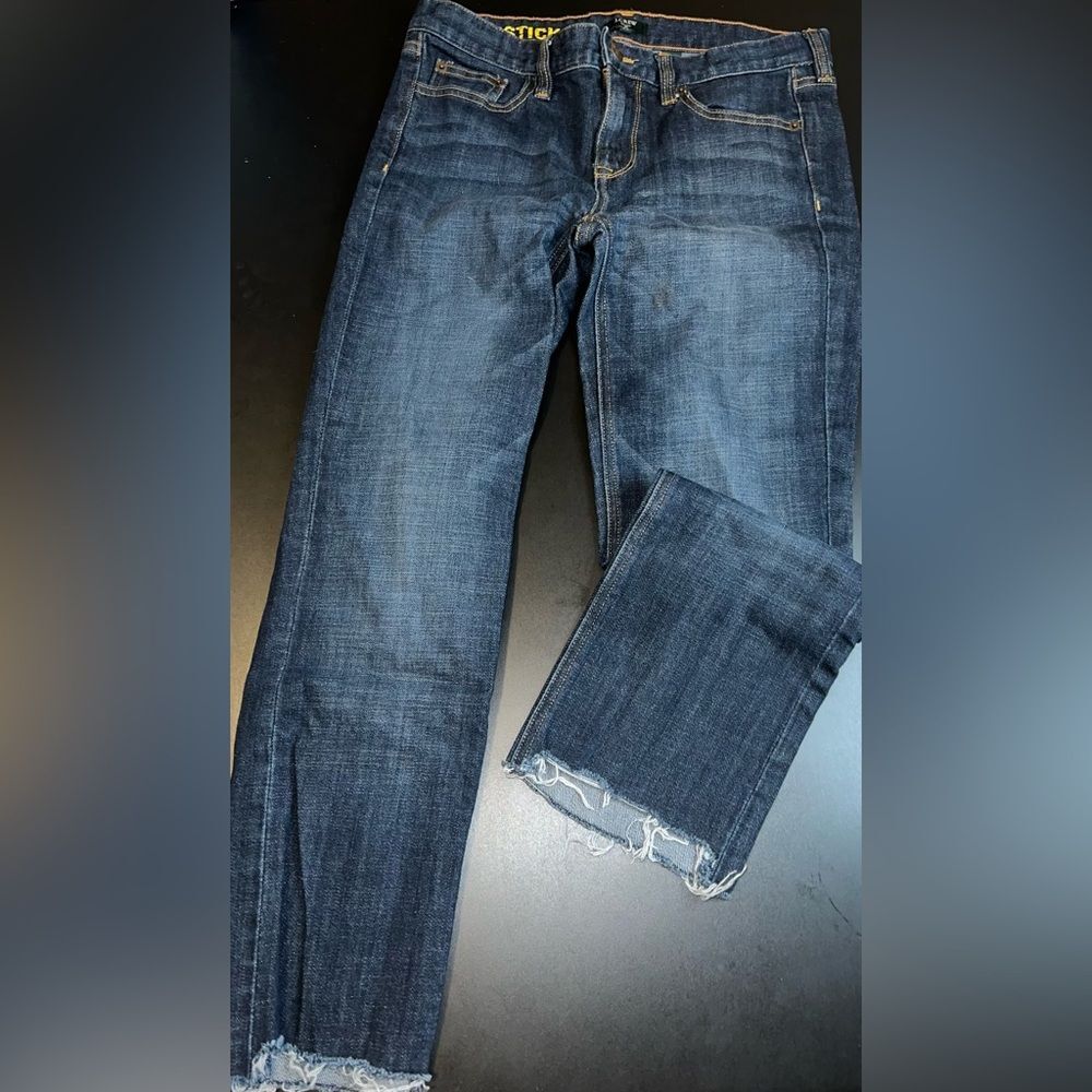 J Crew Matchstick Stretch Raw Hem Jeans Size 27S EUC